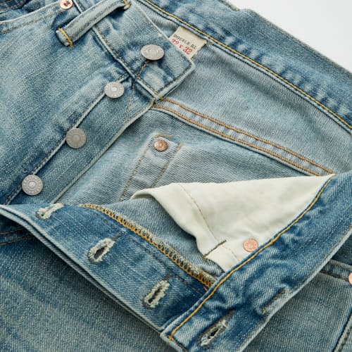 lifestyle image of Slim Fit Selvedge Denim Jeans