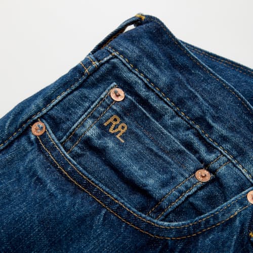 lifestyle image of Slim Fit Selvedge Denim Jeans