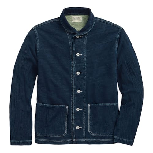 laydown image of Indigo Dungaree Jacket