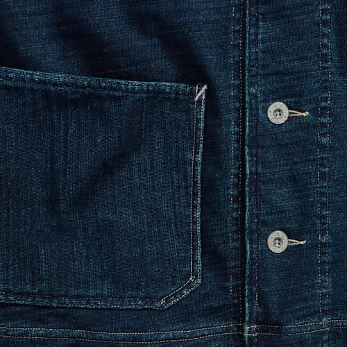 laydown image of Indigo Dungaree Jacket