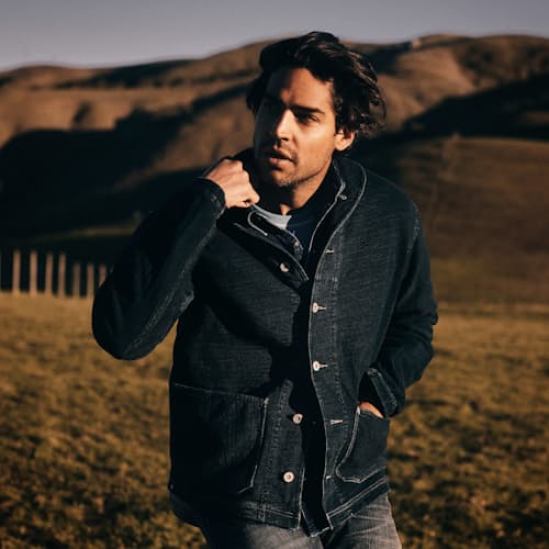laydown image of Indigo Dungaree Jacket