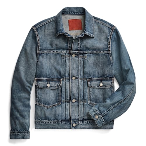 laydown image of Type 2 Selvedge Denim Trucker Jacket