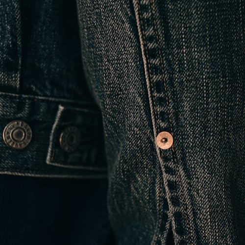 lifestyle image of Type 2 Selvedge Denim Trucker Jacket
