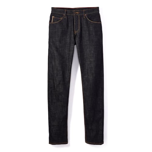 laydown image of Graham Relaxed Tapered Denim Jeans
