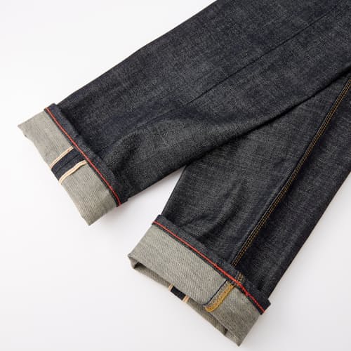 laydown image of Graham Relaxed Tapered Denim Jeans