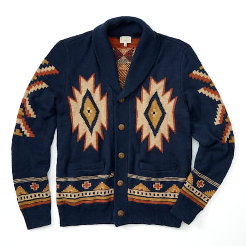laydown image of Wolf Cardigan Sweater