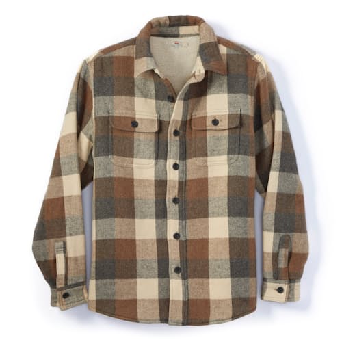 laydown image of Sherpa Plaid Lined CPO - Exclusive