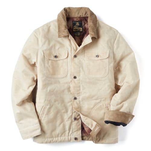 laydown image of Flannel-Lined Quilted Waxed Rancher