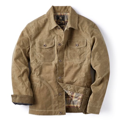 laydown image of Flannel-Lined Quilted Waxed Rancher