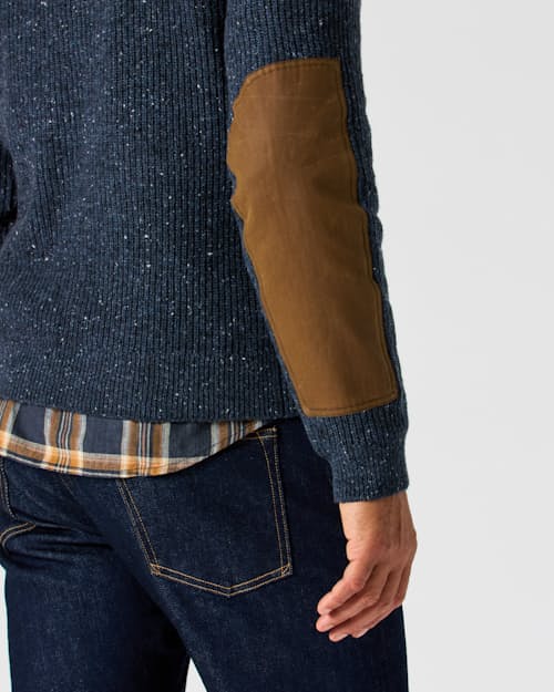 on model image of Highlands Guide Quarter Zip Sweater