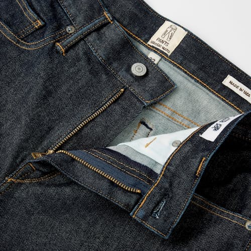 laydown image of The Hammer Straight 14 oz 4-Way Stretch Denim Jeans