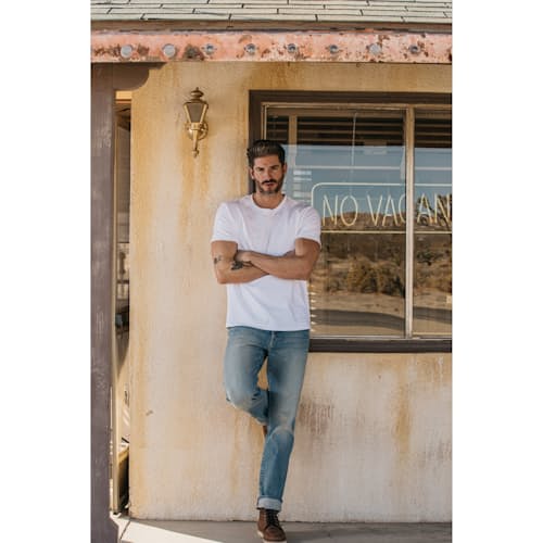 laydown image of The Hammer Straight 14 oz 4-Way Stretch Denim Jeans