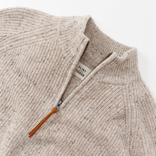 laydown detail image of Highlands Guide Quarter Zip Sweater