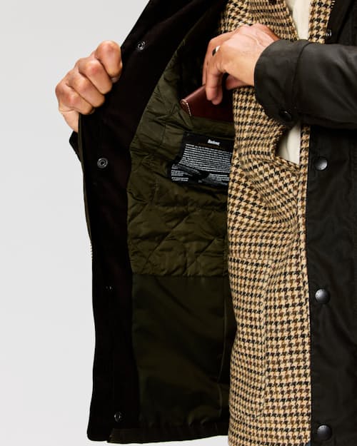 on model image of Corbridge Wax Jacket