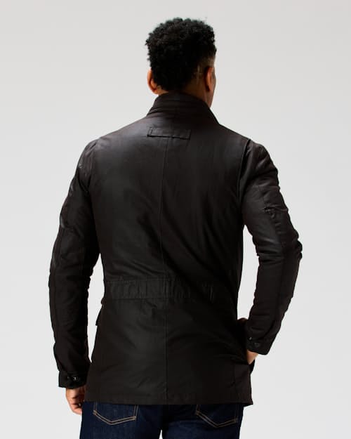 on model image of Corbridge Wax Jacket