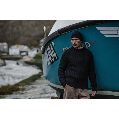 laydown image of Hudson Aran Jumper
