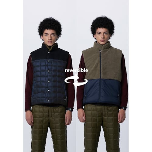 laydown image of Reversible Mountain Vest