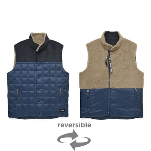 laydown image of Reversible Mountain Vest