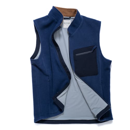 laydown image of Alpaca Lined Merino Wool Vest