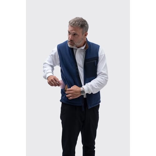 laydown image of Alpaca Lined Merino Wool Vest