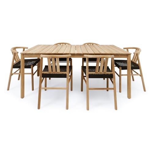 laydown image of The Outdoor Dining Set - 6 Chairs