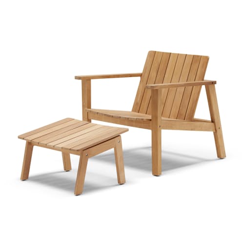 laydown image of The Outdoor Low Chair + The Ottoman