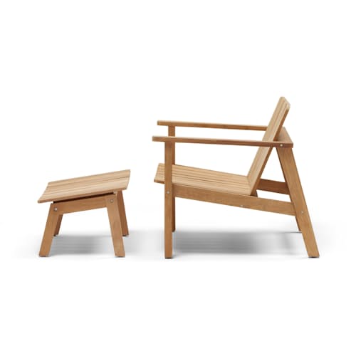 laydown image of The Outdoor Low Chair + The Ottoman
