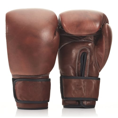 laydown image of Pro Leather Boxing Gloves (Strap Up)