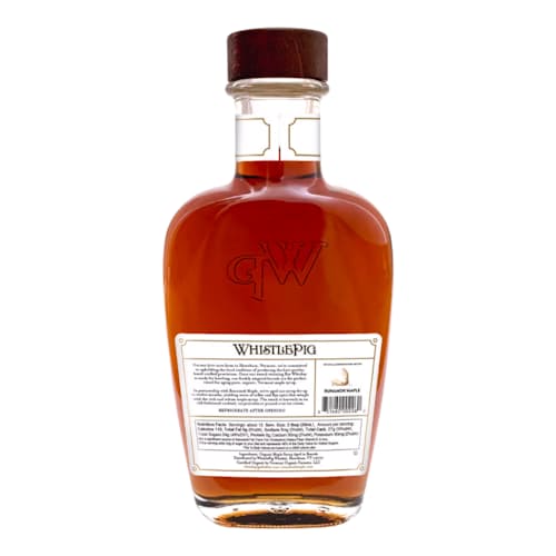 laydown image of WhistlePig Rye Whiskey Barrel-Aged Maple Syrup