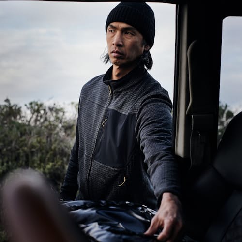 lifestyle image of Trail Grid Fleece Jacket