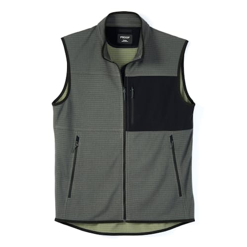 laydown image of Trail Grid Fleece Full Zip Vest