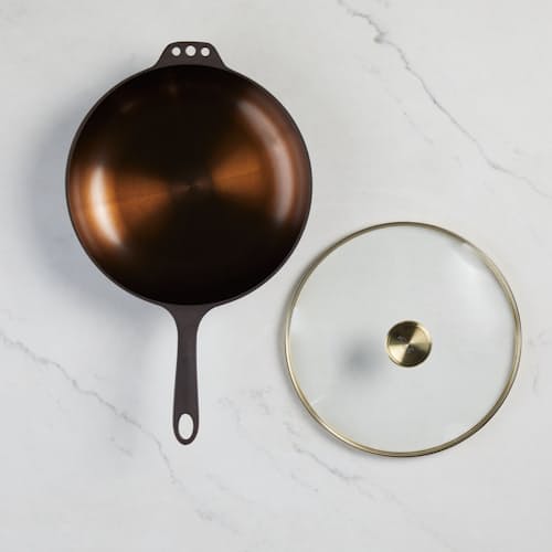 lifestyle image of No. 11 Deep Skillet with Glass Lid