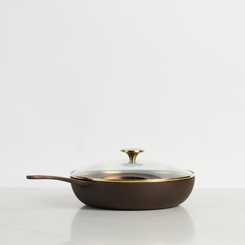 lifestyle image of No. 11 Deep Skillet with Glass Lid