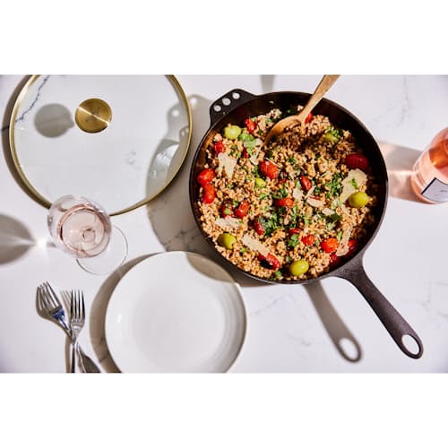 lifestyle image of No. 11 Deep Skillet with Glass Lid