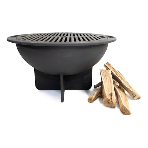 laydown image of Cast-Iron Fire Pit & Grill