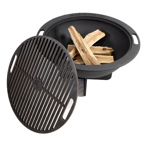 laydown image of Cast-Iron Fire Pit & Grill