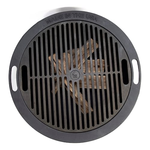 laydown image of Cast-Iron Fire Pit & Grill