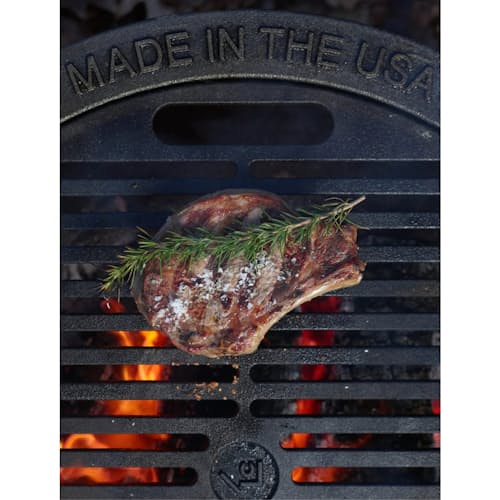 laydown image of Cast-Iron Fire Pit & Grill