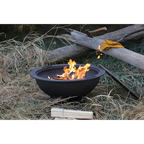 laydown image of Cast-Iron Fire Pit & Grill