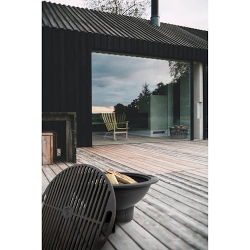 laydown image of Cast-Iron Fire Pit & Grill