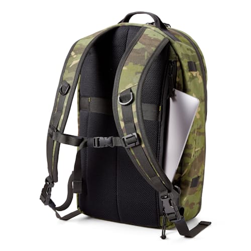 laydown image of Huckberry X The Brown Buffalo Conceal Backpack 21L