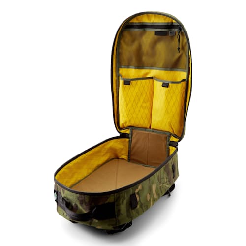 laydown image of Huckberry X The Brown Buffalo Conceal Backpack 21L