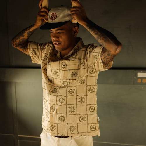 lifestyle image of Camp Collar Short Sleeve Shirt