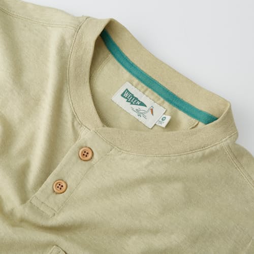 lifestyle image of Brosnan Hemp Short Sleeve Henley