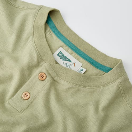 lifestyle image of Brosnan Hemp Short Sleeve Henley
