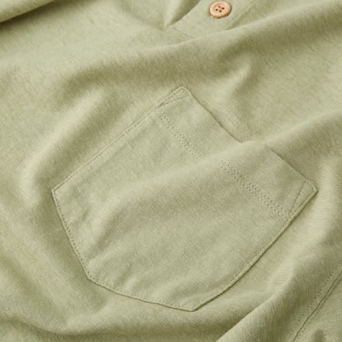 lifestyle image of Brosnan Hemp Short Sleeve Henley