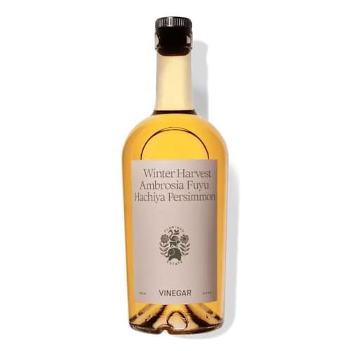 laydown image of Winter Harvest Persimmon Vinegar