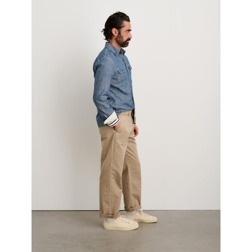 laydown image of Vintage Washed Straight Leg Chino Pant