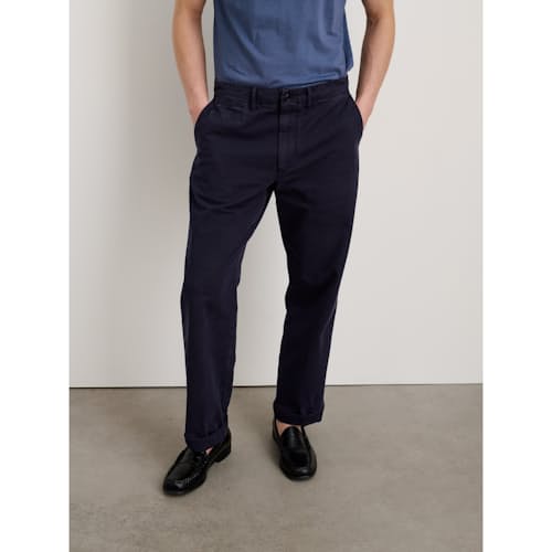 on model image of Vintage Washed Straight Leg Chino Pant