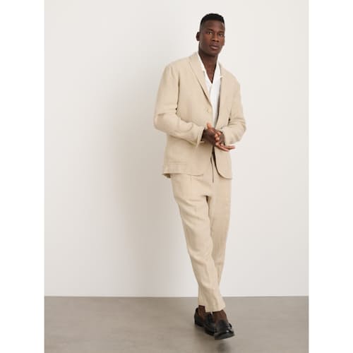 on model image of Mercer Cotton Linen Blazer